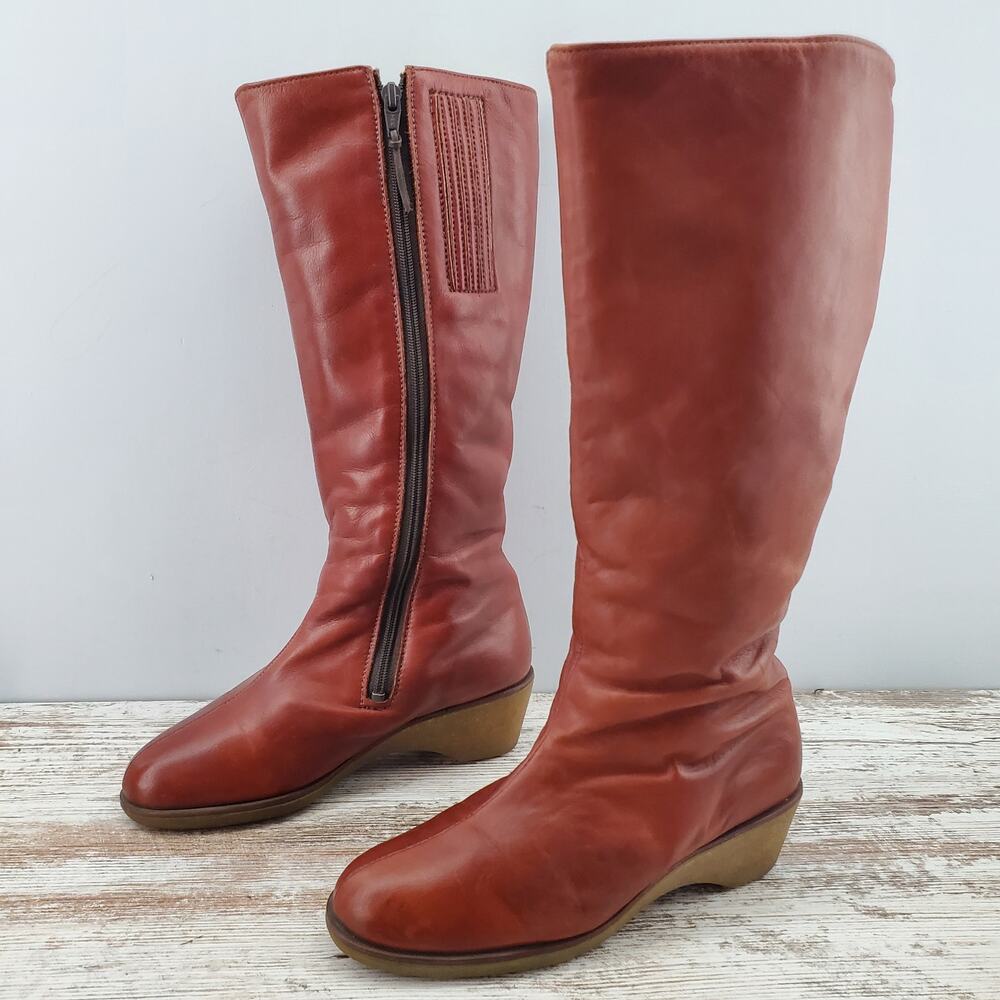Vintage Eddie Bauer Shearling Zip Boots 5.5